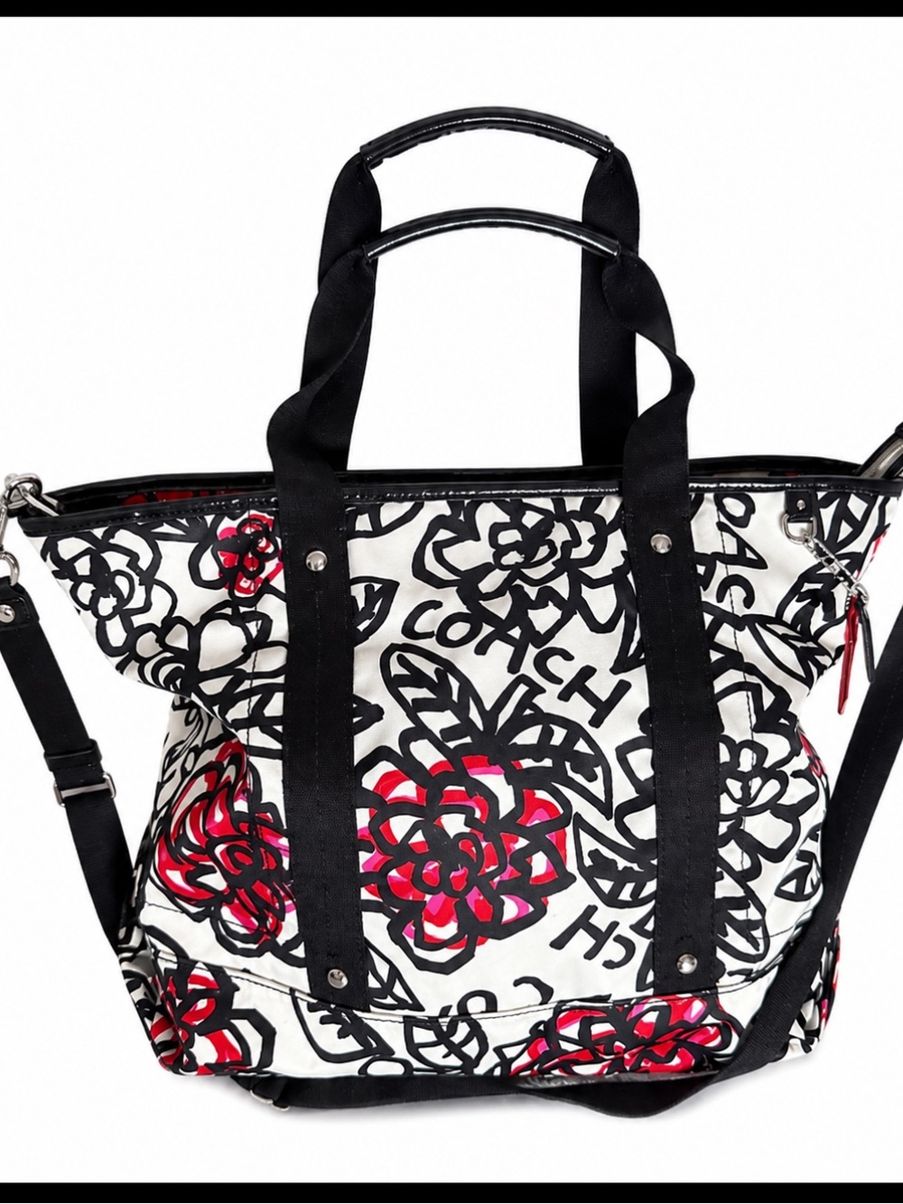 Coach Floral Graffiti Poppy Tote Bag – Carryall Crossbody F16914
